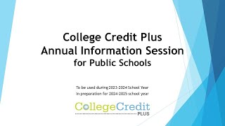 Paulding High School CCP Information Session 2023 – 2024 [upl. by Anorahs506]