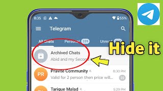 Telegram me archive chat hide kaise se kare  Telegram me archive chat kaise chupaye [upl. by Zobkiw]