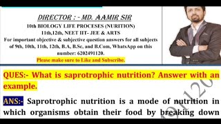 What is saprotrophic nutrition Answer with an example [upl. by Htebizile]