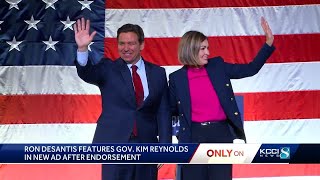 DeSantis campaign launches new TV ad in Iowa featuring Gov Kim Reynolds [upl. by Sadye484]