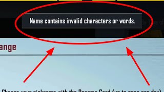 Bgmi Fix Name contains invalid characters or words Problem [upl. by Lightfoot]