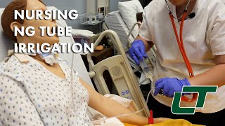 Nursing NG Tube Irrigation Demonstration [upl. by Curr]