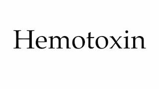 How to Pronounce Hemotoxin [upl. by Gievlos394]