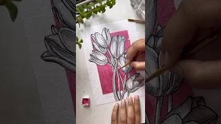 art viralvideo shorts short gouache watercolorpainting [upl. by Klimesh]