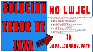 Error no LWJGL in javalibrarypath  SOLUCION [upl. by Ahsitil]