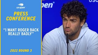 Matteo Berrettini Press Conference  2022 US Open Round 3 [upl. by Dellora]