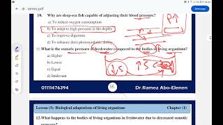 solving questions adaptations in aquatic organisms حل اسئلة الدرس الرابع علوم متكاملة لغات [upl. by Kolva983]