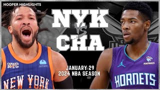 New York Knicks vs Charlotte Hornets Full Game Highlights  Jan 29  2024 NBA Season [upl. by De]