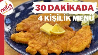 30 Dakikada 4 Kişilik Akşam Yemeği 💥 Çıtır Çıtır Tavuk Şinitzel ve Patates Salatası [upl. by Sida]