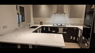 Statuario Venato Quartz Classic Quartz Stone Kitchen Worktops Replacement in Reading [upl. by Jordans]