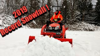 Plowing record snowfall with the Kubota BX23S sub compact tractor [upl. by Darooge395]