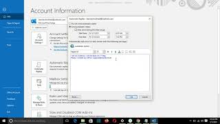 How to Set Up Out of Office in Outlook  Automatic Reply in Outlook [upl. by Asiuol]