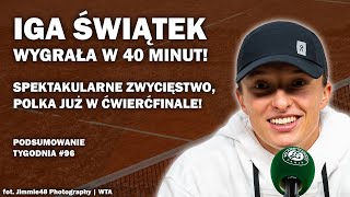 ROLAND GARROS ŚWIĄTEK GROMI ROSJANKĘ W 40 MINUT 18 HURKACZA Hawkeye  podsumowanie tygodnia 96 [upl. by Naida404]