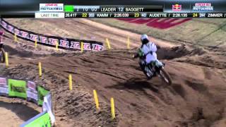 RedBud 250 Moto 2 Blake Baggett Gets Frustrated With a Lapped Rider [upl. by Aerdnaeel255]