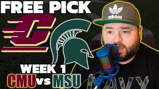 Central Michigan vs Michigan State Picks  College Football Week 1 Predictions  Kyle Kirms [upl. by Lahcear]