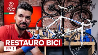 Restauro bici da corsa Parte 1  Disassemblaggio e acquisto nuovi componenti [upl. by Ytsirt158]