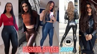 Top 3 Leather Look Leggings Outfit ideas Of The Day  How To Style Leggings Fashion  GRWM Blog [upl. by Thelma470]