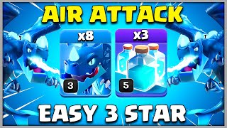 Easy 3 Star  Th12 Electro Dragon Attack Strategy  Best Air Attack TH12 Clone Spell Strategy  Coc [upl. by Heddy]