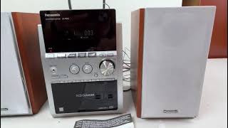 Panasonic SAPM53 Compact Bookshelf Stereo System AMFM Cassette Tape 5CD with Remote wwwPopTzcom [upl. by Trevlac]