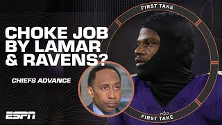 Definition of a CHOKE JOB 😳  Stephen A on Lamar Jackson losing to Patrick Mahomes 👀  First Take [upl. by Sidonius]