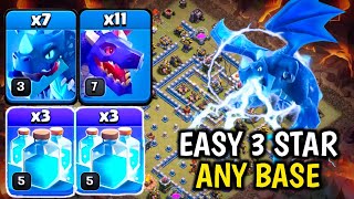 Th12 Electro Dragon Attack Strategy  Easy 3 Star Any Base Best Air Clone Spell Strategy CoC [upl. by Vinny937]