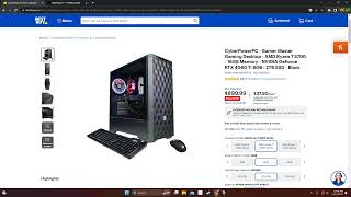 CyberPowerPC  gaming pc  Ryzen 7 5700  16GB Memory  RTX 4060 Ti 8GB 899 WORTH IT [upl. by Amuh]