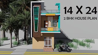 14 BY 24 HOUSE PLAN  14X24 HOME DESIGN  1424 GHAR KA NAKSHA [upl. by Rehpotirhc]