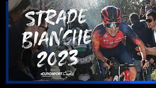 The History Making Push To The Finish Line  Strade Bianche 2023  Eurosport [upl. by Vasili468]