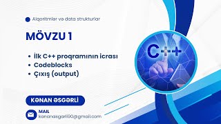 MÖVZU01 İlk C proqramı  Codeblocks  Çıxış əmri [upl. by Elylrac]