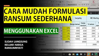 Membuat Formulasi Ransum Sederhana Menggunakan Excel Trial Error [upl. by Mason]