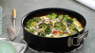 Hartige taart met broccoli geitenkaas en paprika  Receptvideos [upl. by Carroll]