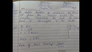 Electricity ll Exercise no17 An electric heater of resistance 8Ω draws 15A from the service mains [upl. by Davita]