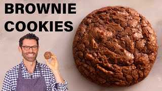 EASY Brownie Cookies Recipe [upl. by Ynaffyt]