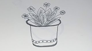 phoolon ka gamla banane ka tarik🪴How to make a sketch of a flower pot [upl. by Mcarthur279]