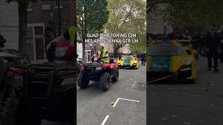 QUAD BIKE TOWING 2 MILLION POUND MCLAREN SENNA GTR LM [upl. by Aisset635]