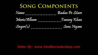 Badan pe sitare new fanney khan  karoake and lyrics [upl. by Laerdna]