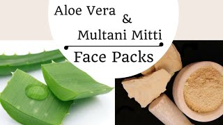 Aloe Vera amp Multani mitti face pack multani mitti with aloe Vera face mask at home [upl. by Odelet]