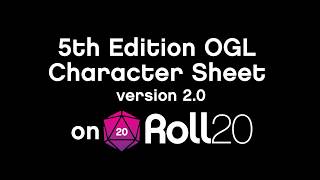 Roll20 DampD 5E Official Character Sheet Features and Functions [upl. by Starling]