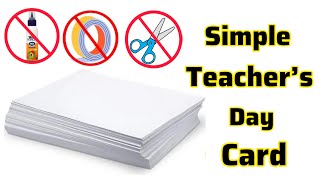 Simply Teachers Day Card Idea Teachers Day Gifts  Greeting Card For Teacher White paper craft [upl. by Neirual]