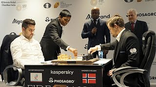 Praggnanandhaa on his experience of making the 1st move in Nepo vs Carlsen World Championship Game 9 [upl. by Yddub]