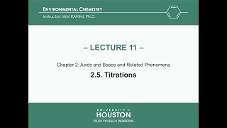 Lecture 11 Titrations Chapter 2 [upl. by Avid589]