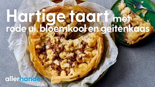 Hartige taart van filodeeg met rode ui bloemkool en geitenkaas  Recept  Allerhande [upl. by Zednanreh988]