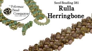 How to Make a Rulla Herringbone Stitch Seed Beading 381 [upl. by Drannel815]