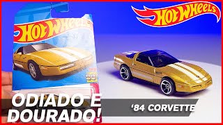 ODIADO E DOURADO  UNBOXING HOT WHEELS 84 CORVETTE GTN35 [upl. by Jordans]