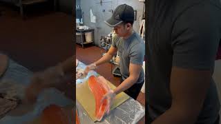 How to fillet salmon habachi tappanyaki fish filletsalmonsalmon [upl. by Carbo]