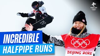 10 INSANE womens halfpipe runs at Beijing 2022 🏂 [upl. by Euqimod265]