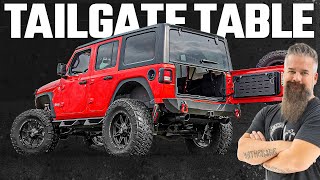 20072020 Jeep Wrangler RockSlide Engineering Trail Tailgate Table Review amp Install [upl. by Charline488]