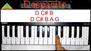 Despacito Easy Tutorial on piano Casio Sa 47 By Madan Mali [upl. by Dittman962]