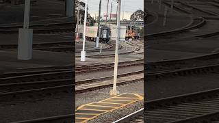 N set carriages going through the carriage wash￼ at Geelong station australiantrains railheritage [upl. by Urdna]