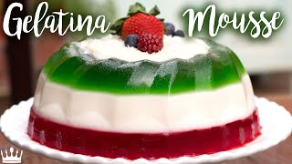 GELATINA EM CAMADAS DE NATAL com Mousse Sobremesa fácil e colorida  Cozinha Bom Gosto  Gabi Rossi [upl. by Haididej]